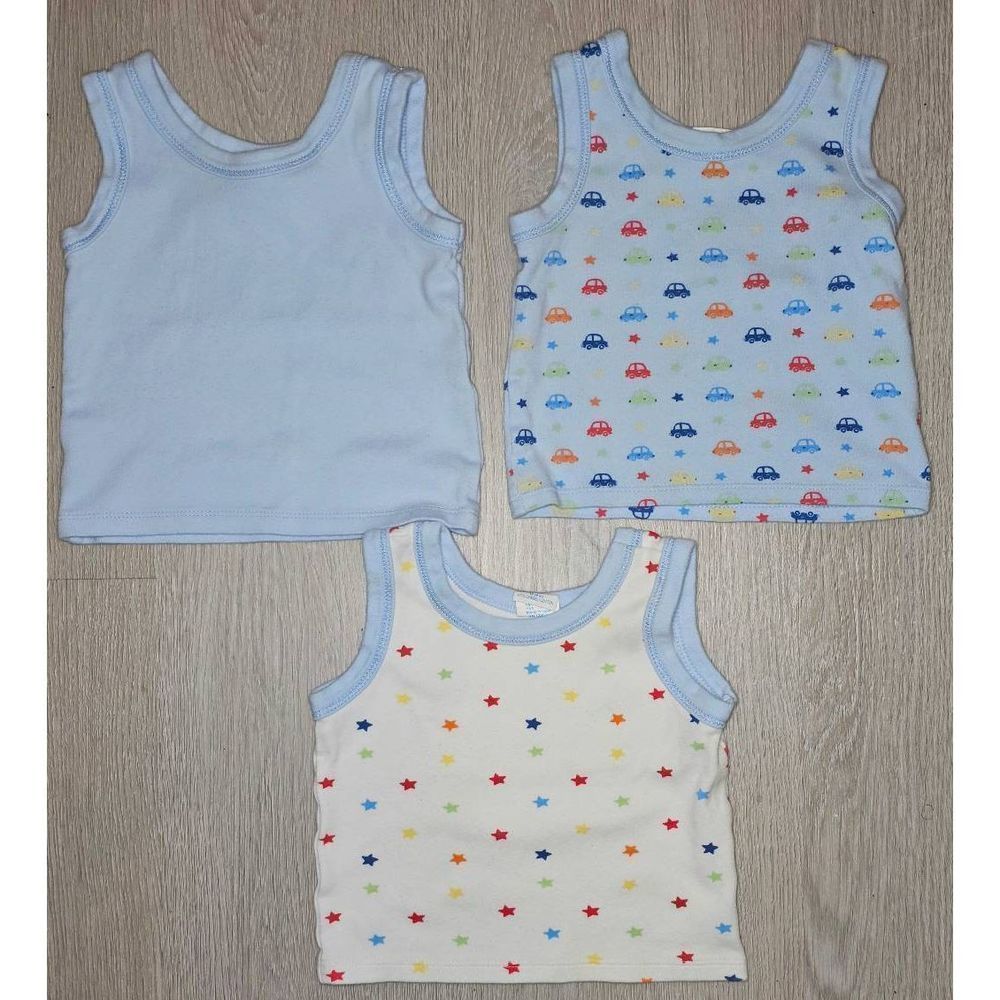 Infant Baby Big Oshi Combed Cotton Tank Tops 6-9 Months 3 pack
